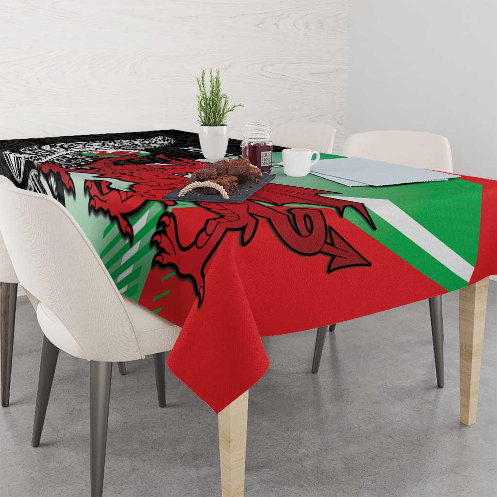 New Zealand and Wales Rugby Custom Tablecloth Aotearoa All Black Combine Welsh Dragon - Aussie Hoodie