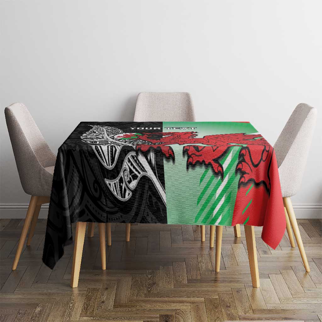 New Zealand and Wales Rugby Custom Tablecloth Aotearoa All Black Combine Welsh Dragon - Aussie Hoodie