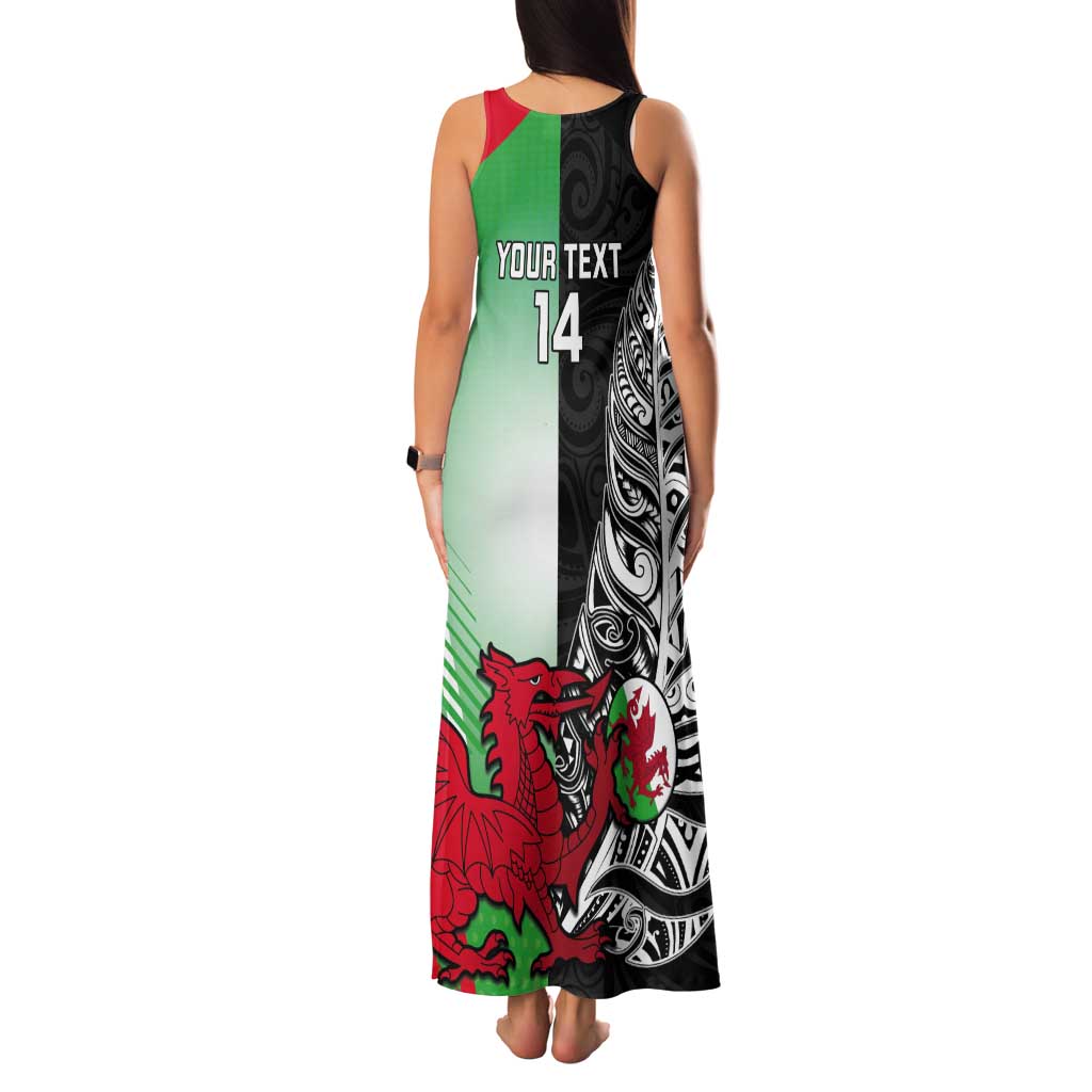 New Zealand and Wales Rugby Custom Tank Maxi Dress Aotearoa All Black Combine Welsh Dragon - Aussie Hoodie