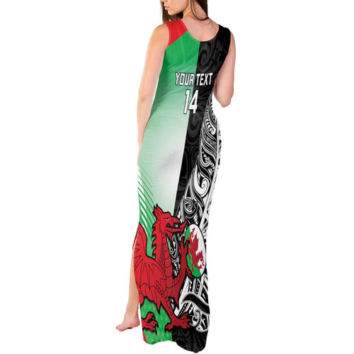 New Zealand and Wales Rugby Custom Tank Maxi Dress Aotearoa All Black Combine Welsh Dragon - Aussie Hoodie
