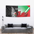 New Zealand and Wales Rugby Custom Tapestry Aotearoa All Black Combine Welsh Dragon - Aussie Hoodie