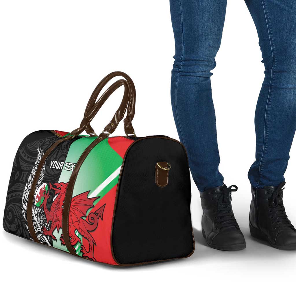 New Zealand and Wales Rugby Custom Travel Bag Aotearoa All Black Combine Welsh Dragon - Aussie Hoodie