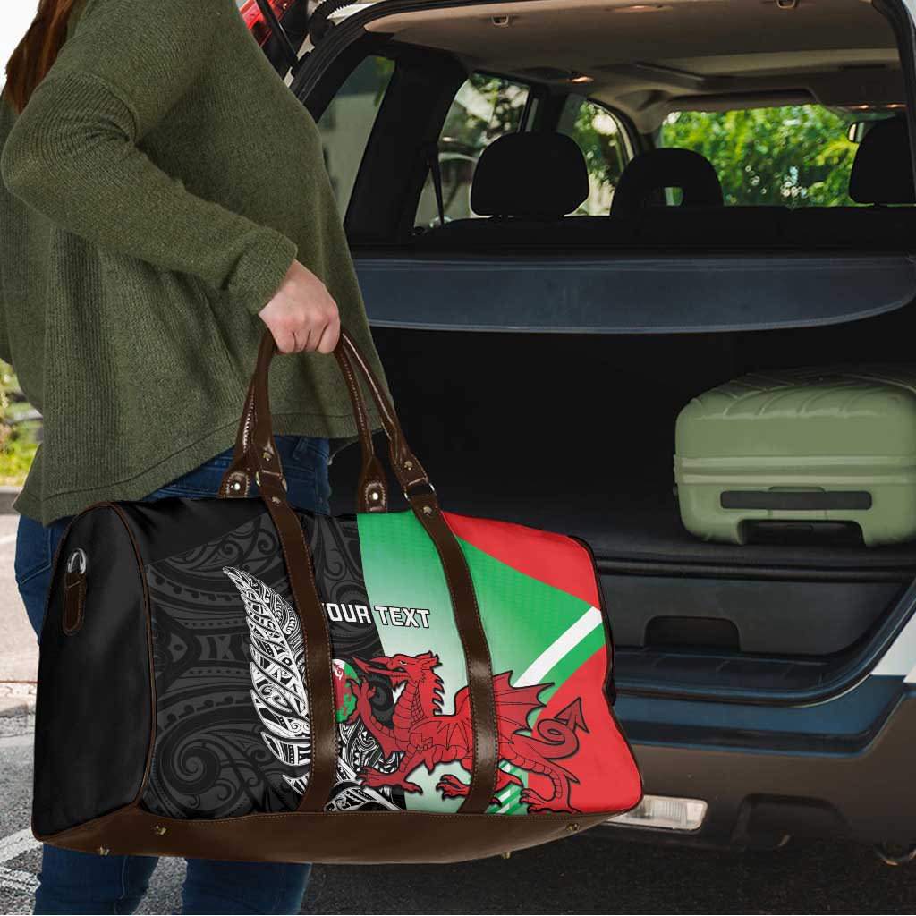 New Zealand and Wales Rugby Custom Travel Bag Aotearoa All Black Combine Welsh Dragon - Aussie Hoodie