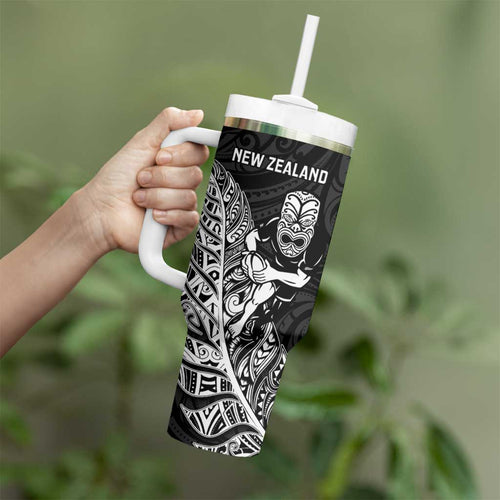 New Zealand and Wales Rugby Custom Tumbler With Handle Aotearoa All Black Combine Welsh Dragon - Aussie Hoodie
