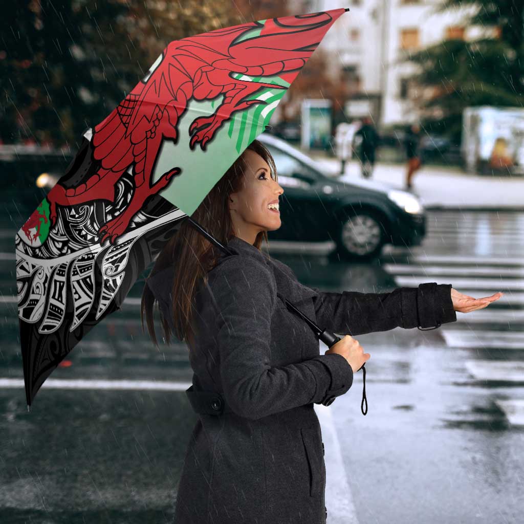 New Zealand and Wales Rugby Custom Umbrella Aotearoa All Black Combine Welsh Dragon - Aussie Hoodie