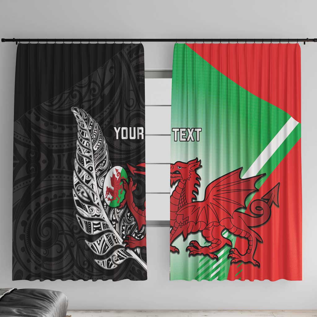 New Zealand and Wales Rugby Custom Window Curtain Aotearoa All Black Combine Welsh Dragon - Aussie Hoodie