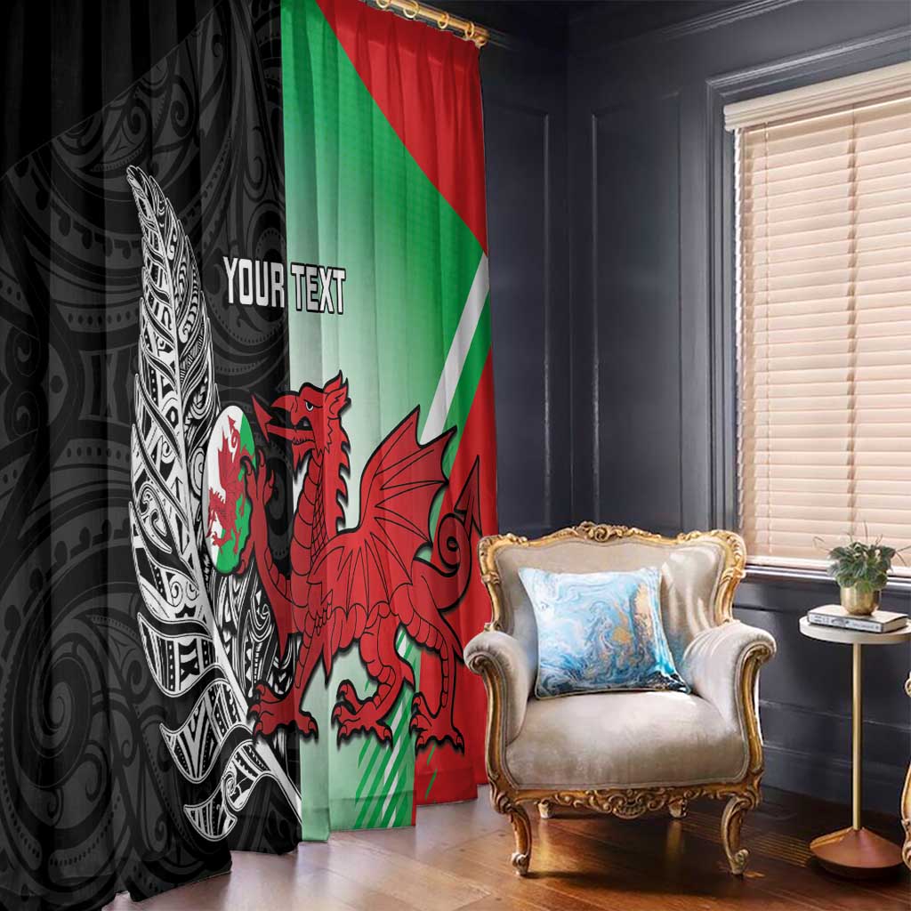 New Zealand and Wales Rugby Custom Window Curtain Aotearoa All Black Combine Welsh Dragon - Aussie Hoodie