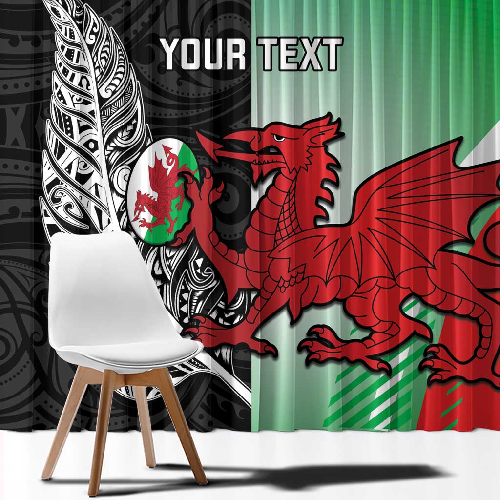 New Zealand and Wales Rugby Custom Window Curtain Aotearoa All Black Combine Welsh Dragon - Aussie Hoodie