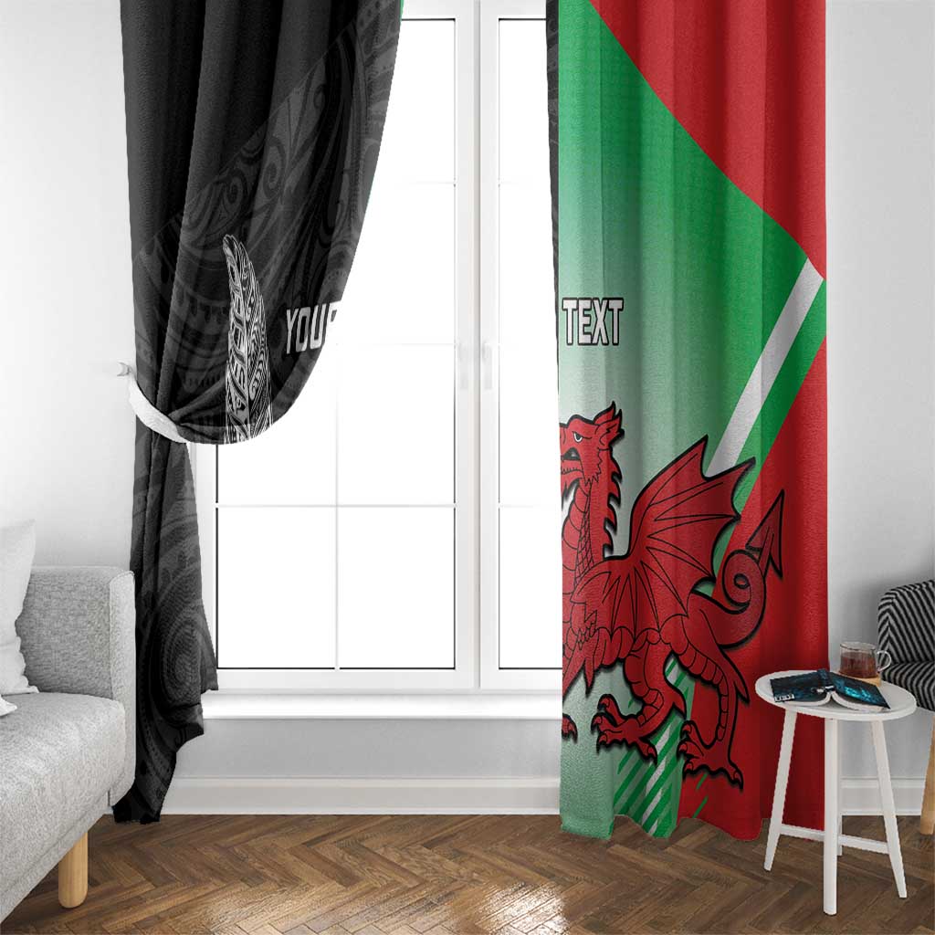 New Zealand and Wales Rugby Custom Window Curtain Aotearoa All Black Combine Welsh Dragon - Aussie Hoodie