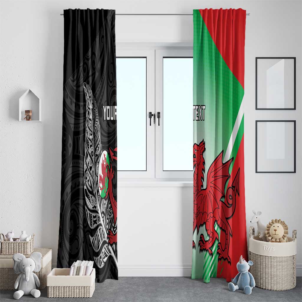 New Zealand and Wales Rugby Custom Window Curtain Aotearoa All Black Combine Welsh Dragon - Aussie Hoodie