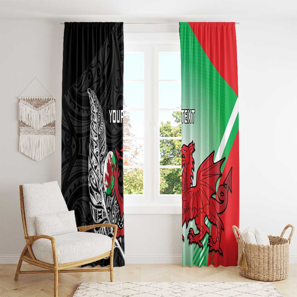 New Zealand and Wales Rugby Custom Window Curtain Aotearoa All Black Combine Welsh Dragon - Aussie Hoodie