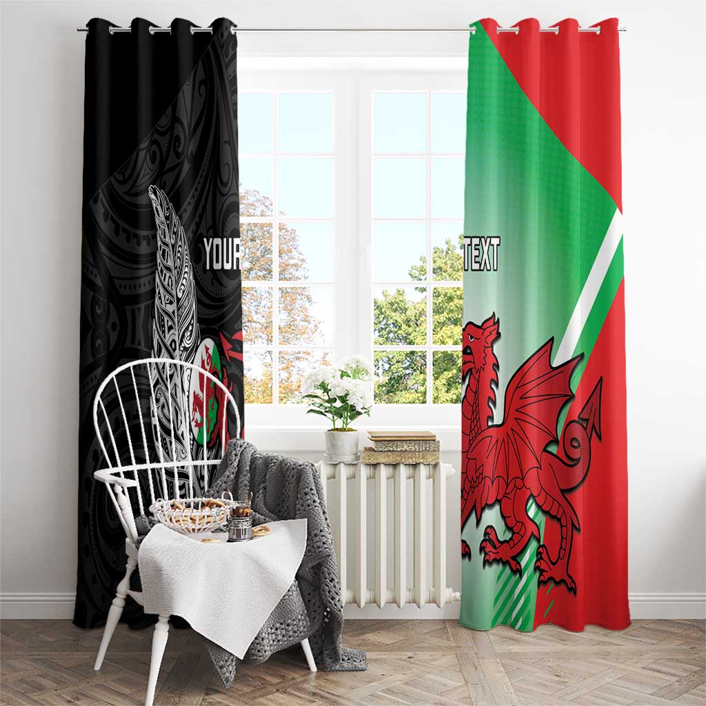 New Zealand and Wales Rugby Custom Window Curtain Aotearoa All Black Combine Welsh Dragon - Aussie Hoodie