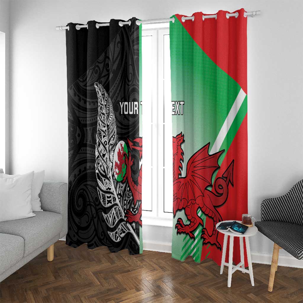 New Zealand and Wales Rugby Custom Window Curtain Aotearoa All Black Combine Welsh Dragon - Aussie Hoodie