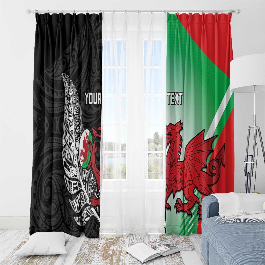 New Zealand and Wales Rugby Custom Window Curtain Aotearoa All Black Combine Welsh Dragon - Aussie Hoodie