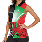 New Zealand and Wales Rugby Custom Women Sleeveless Polo Shirt Aotearoa All Black Combine Welsh Dragon - Aussie Hoodie