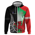 New Zealand and Wales Rugby Custom Zip Hoodie Aotearoa All Black Combine Welsh Dragon - Aussie Hoodie