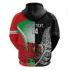 New Zealand and Wales Rugby Custom Zip Hoodie Aotearoa All Black Combine Welsh Dragon - Aussie Hoodie
