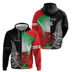 New Zealand and Wales Rugby Custom Zip Hoodie Aotearoa All Black Combine Welsh Dragon - Aussie Hoodie