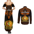 perth-scorchers-cricket-couples-matching-summer-maxi-dress-and-long-sleeve-button-shirts-2023-unique-indigenous-art-mix-polynesian-pattern