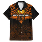 Perth Scorchers Cricket Family Matching Off Shoulder Long Sleeve Dress and Hawaiian Shirt 2023 Unique Indigenous Art Mix Polynesian Pattern LT14
