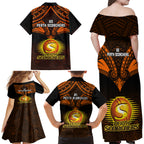 perth-scorchers-cricket-family-matching-off-shoulder-maxi-dress-and-hawaiian-shirt-2023-unique-indigenous-art-mix-polynesian-pattern