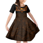 Perth Scorchers Cricket Family Matching Off Shoulder Short Dress and Hawaiian Shirt 2023 Unique Indigenous Art Mix Polynesian Pattern LT14