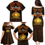 perth-scorchers-cricket-family-matching-puletasi-dress-and-hawaiian-shirt-2023-unique-indigenous-art-mix-polynesian-pattern