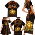 perth-scorchers-cricket-family-matching-short-sleeve-bodycon-dress-and-hawaiian-shirt-2023-unique-indigenous-art-mix-polynesian-pattern