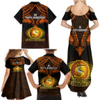 perth-scorchers-cricket-family-matching-summer-maxi-dress-and-hawaiian-shirt-2023-unique-indigenous-art-mix-polynesian-pattern
