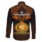 perth-scorchers-cricket-family-matching-summer-maxi-dress-and-hawaiian-shirt-2023-unique-indigenous-art-mix-polynesian-pattern