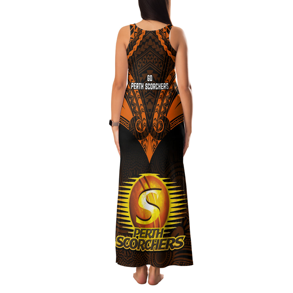 perth-scorchers-cricket-family-matching-tank-maxi-dress-and-hawaiian-shirt-2023-unique-indigenous-art-mix-polynesian-pattern