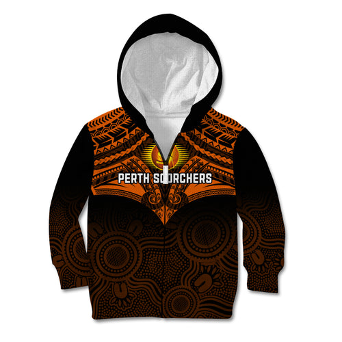 perth-scorchers-cricket-kid-hoodie-2023-unique-indigenous-art-mix-polynesian-pattern