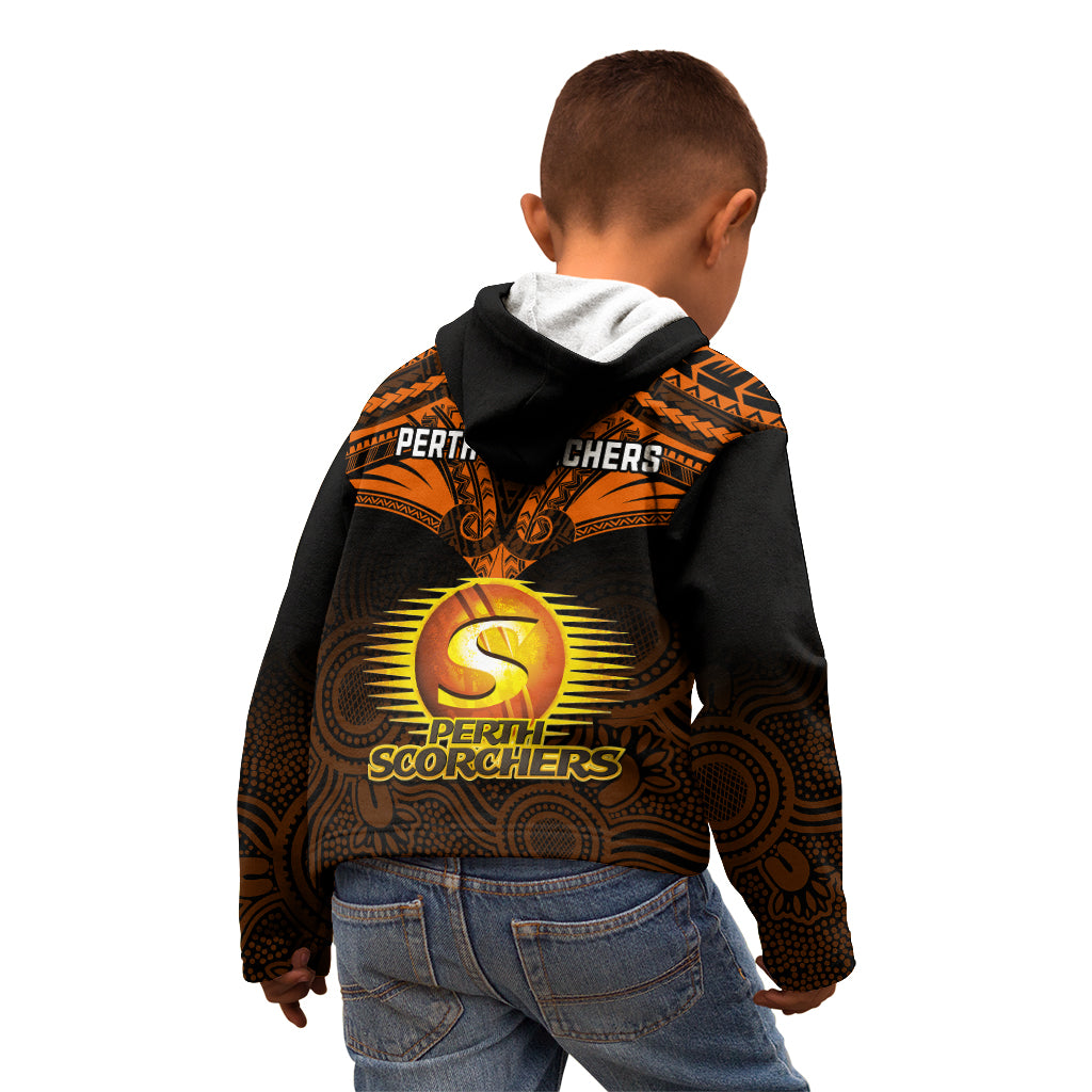 perth-scorchers-cricket-kid-hoodie-2023-unique-indigenous-art-mix-polynesian-pattern