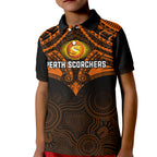 perth-scorchers-cricket-kid-polo-shirt-2023-unique-indigenous-art-mix-polynesian-pattern