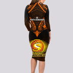 perth-scorchers-cricket-long-sleeve-bodycon-dress-2023-unique-indigenous-art-mix-polynesian-pattern