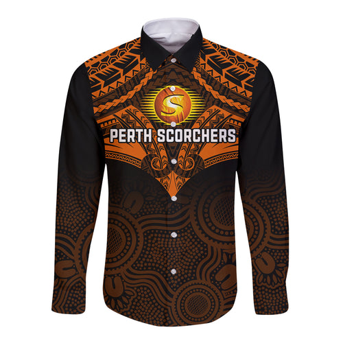 perth-scorchers-cricket-long-sleeve-button-shirt-2023-unique-indigenous-art-mix-polynesian-pattern