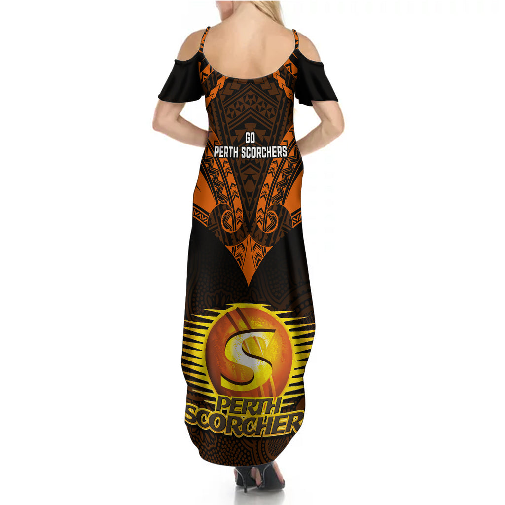 perth-scorchers-cricket-summer-maxi-dress-2023-unique-indigenous-art-mix-polynesian-pattern