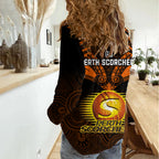 Perth Scorchers Cricket Women Casual Shirt 2023 Unique Indigenous Art Mix Polynesian Pattern LT14