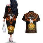 custom-perth-scorchers-cricket-couples-matching-off-the-shoulder-long-sleeve-dress-and-hawaiian-shirt-2023-unique-indigenous-art-mix-polynesian-pattern