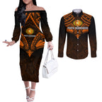 custom-perth-scorchers-cricket-couples-matching-off-the-shoulder-long-sleeve-dress-and-long-sleeve-button-shirts-2023-unique-indigenous-art-mix-polynesian-pattern