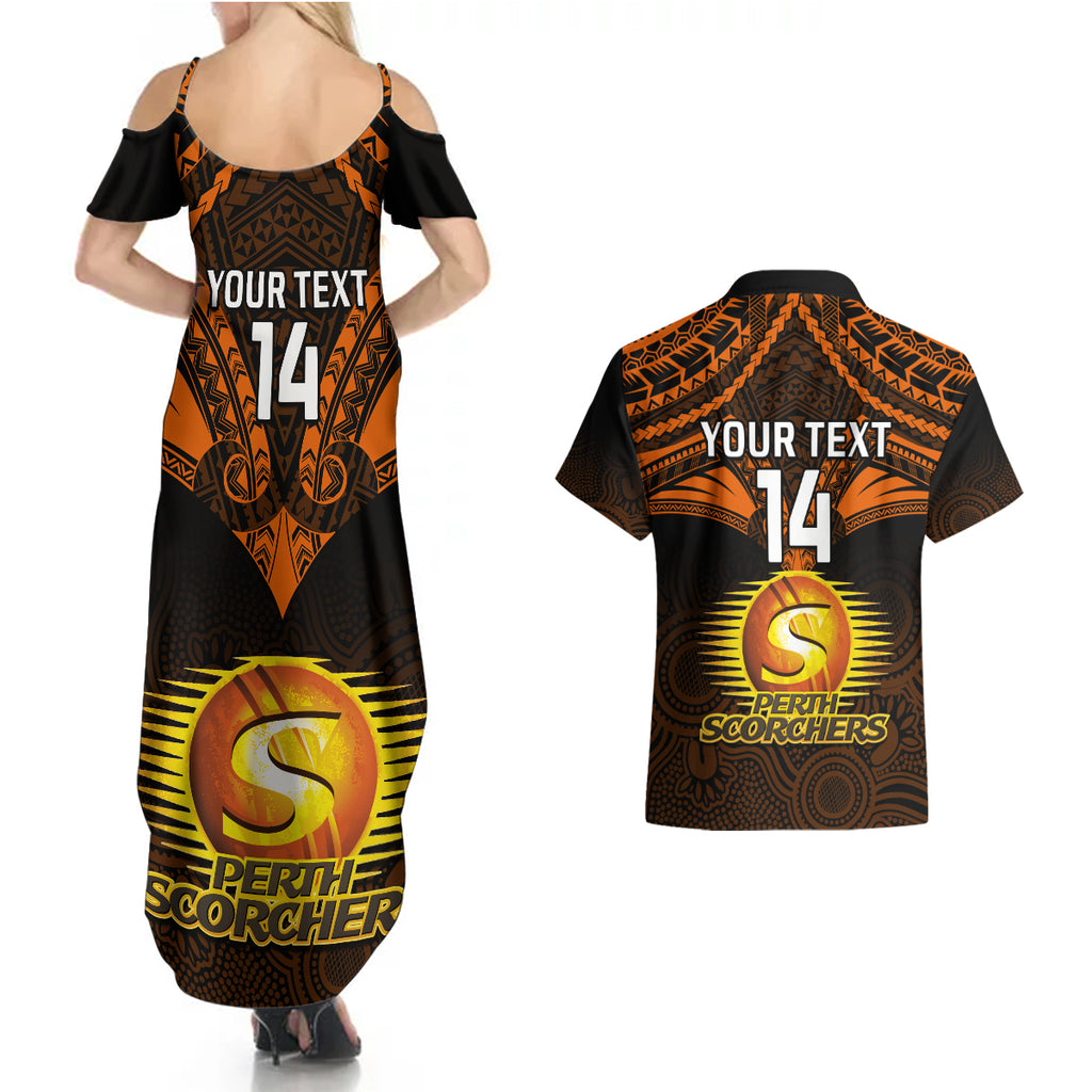 custom-perth-scorchers-cricket-couples-matching-summer-maxi-dress-and-hawaiian-shirt-2023-unique-indigenous-art-mix-polynesian-pattern