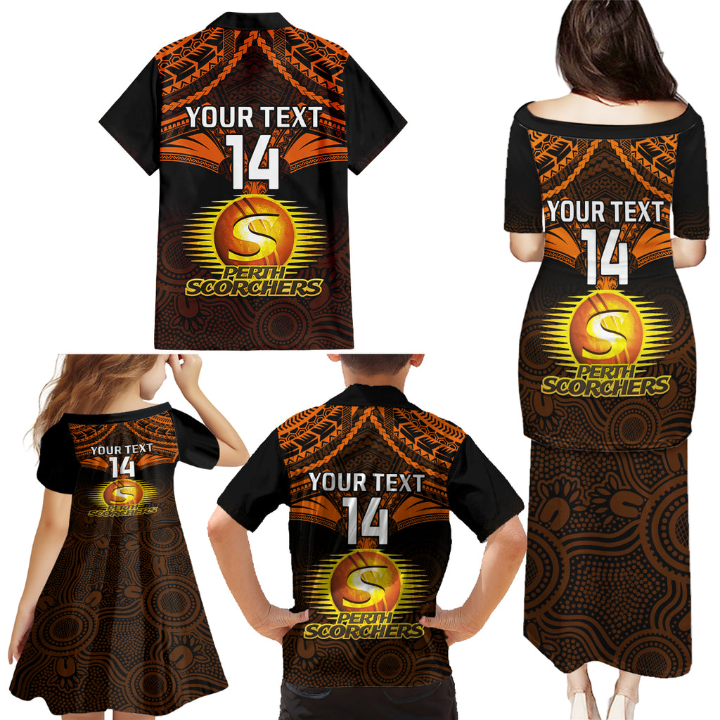 custom-perth-scorchers-cricket-family-matching-puletasi-dress-and-hawaiian-shirt-2023-unique-indigenous-art-mix-polynesian-pattern