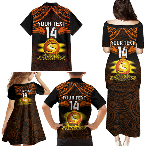 custom-perth-scorchers-cricket-family-matching-puletasi-dress-and-hawaiian-shirt-2023-unique-indigenous-art-mix-polynesian-pattern