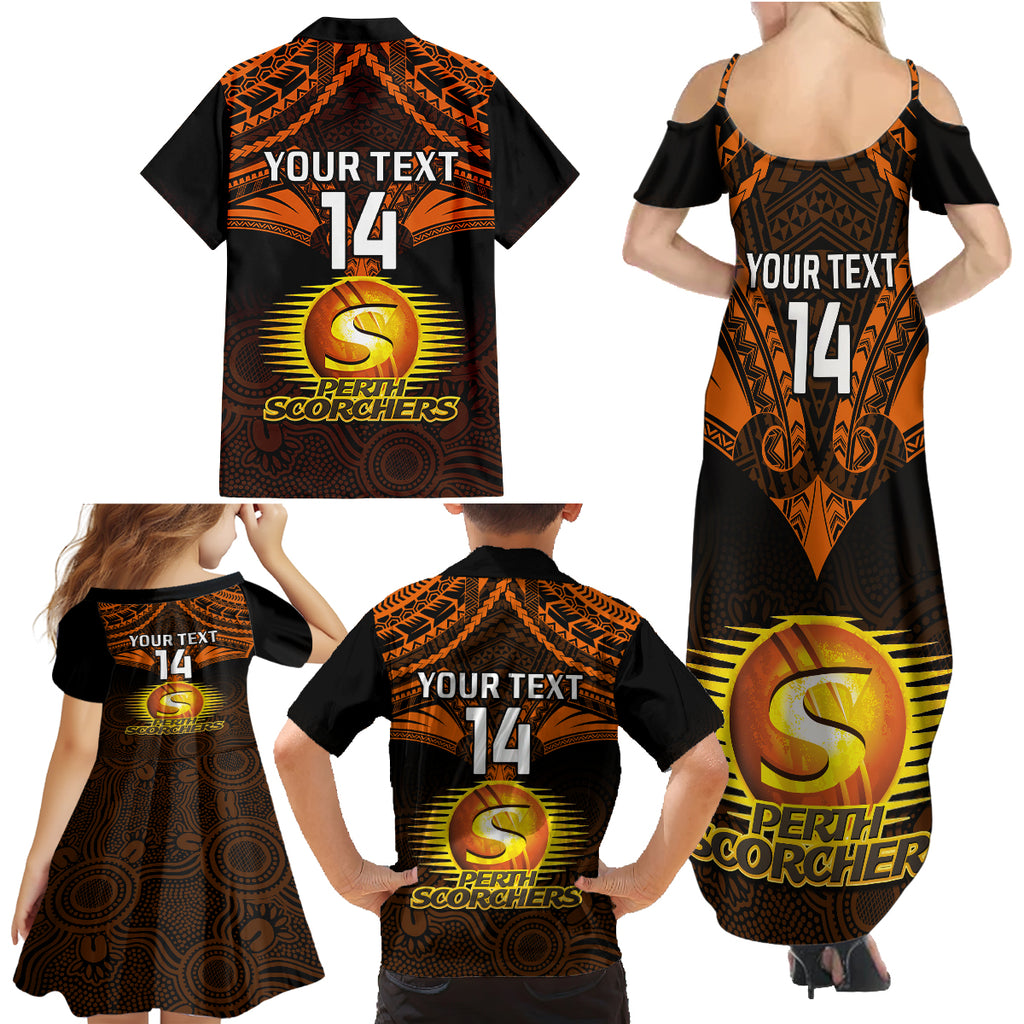 custom-perth-scorchers-cricket-family-matching-summer-maxi-dress-and-hawaiian-shirt-2023-unique-indigenous-art-mix-polynesian-pattern