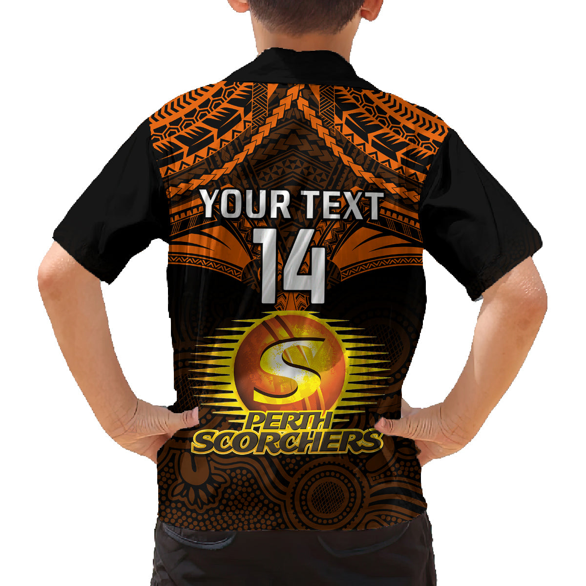 custom-perth-scorchers-cricket-family-matching-tank-maxi-dress-and-hawaiian-shirt-2023-unique-indigenous-art-mix-polynesian-pattern
