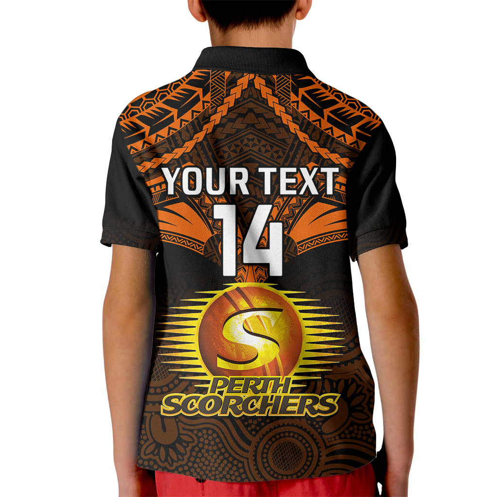 custom-perth-scorchers-cricket-kid-polo-shirt-2023-unique-indigenous-art-mix-polynesian-pattern