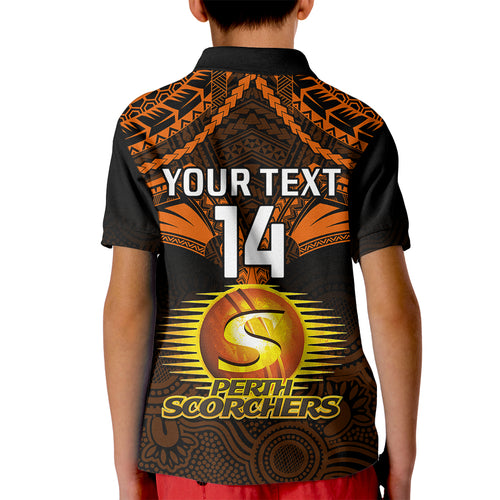 custom-perth-scorchers-cricket-kid-polo-shirt-2023-unique-indigenous-art-mix-polynesian-pattern