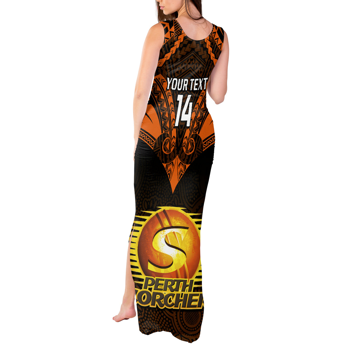 custom-perth-scorchers-cricket-tank-maxi-dress-2023-unique-indigenous-art-mix-polynesian-pattern