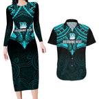 brisbane-heat-cricket-couples-matching-long-sleeve-bodycon-dress-and-hawaiian-shirt-2023-unique-indigenous-art-mix-polynesian-pattern