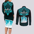 brisbane-heat-cricket-couples-matching-long-sleeve-bodycon-dress-and-long-sleeve-button-shirts-2023-unique-indigenous-art-mix-polynesian-pattern